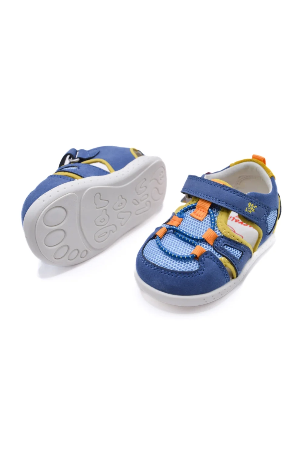 GARVALIN BAREFOOT SANDÁLE REJILLA AZUL Y AMARILLO